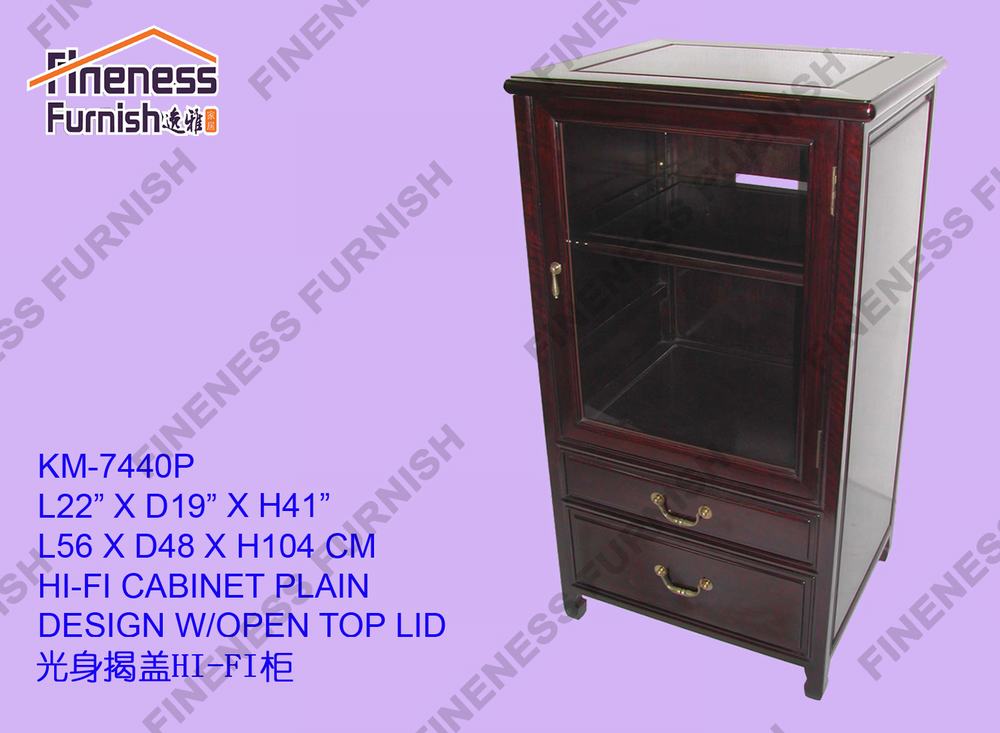HI-FI CABINET PLAIN DESIGN W/OPEN TOP LID