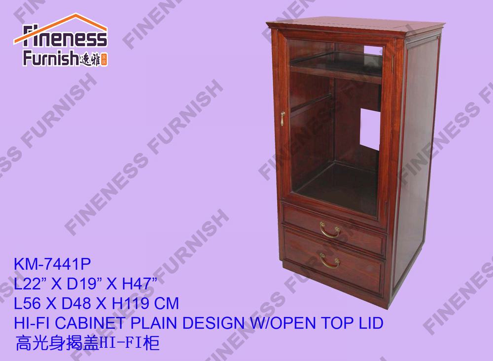 HI-FI CABINET PLAIN DESIGN W/OPEN TOP LID