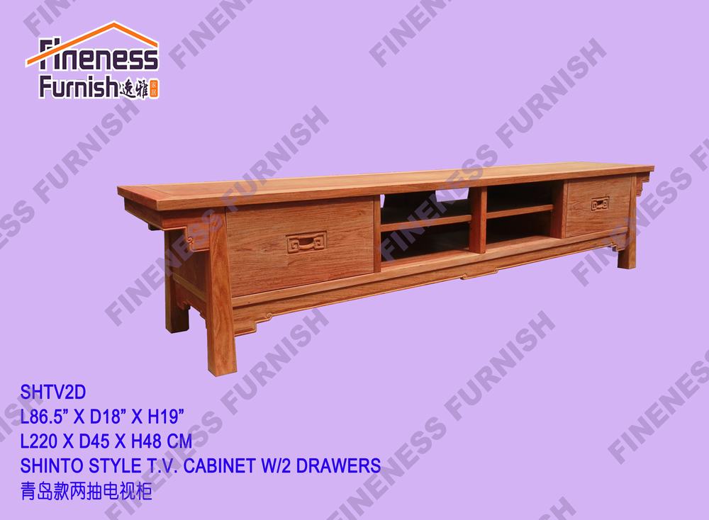 SHINTO STYLE T.V. CABINET W/2 DEAWERS