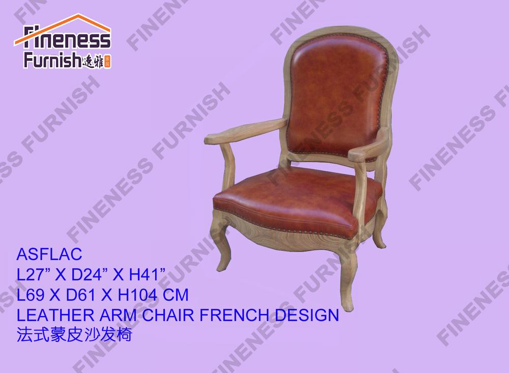 LEATHER ARM CHAIR FRENCH DESIGN