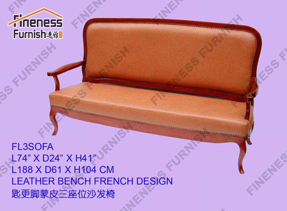 LEATHER BENCH FRENCH DESIGN