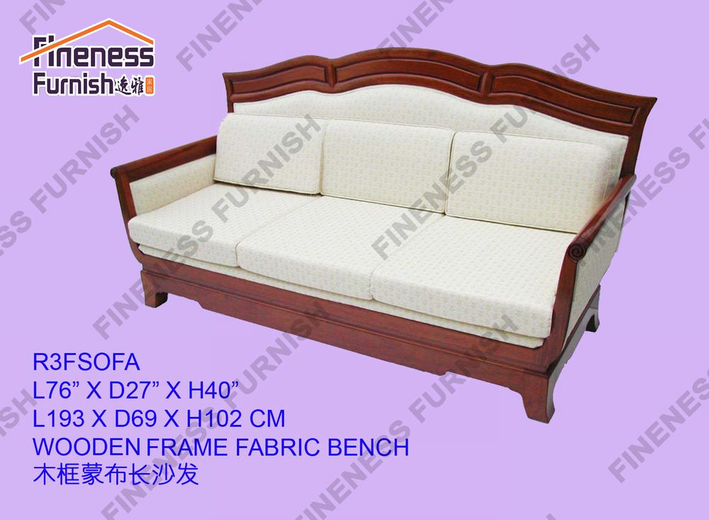 WOODEN FRAME FABRIC BENCH