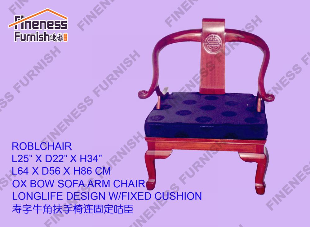 OX BOW SOFA ARM CHAIR LONGLIFE DESIGN W/FIXED CUSHION