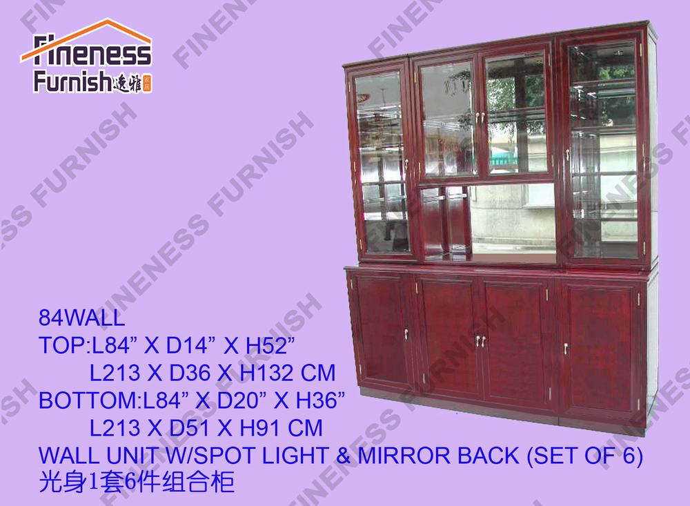 WALL UNIT W/SPOT LIGHT & MIRROR BACK (SET OF 6)