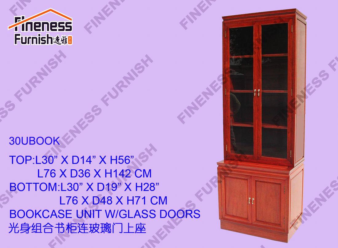 BOOKCASE UNIT W/GLASS DOORS