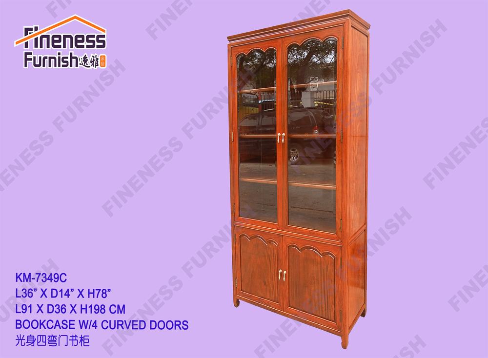 BOOKCASE W/4 CURVED DOORS