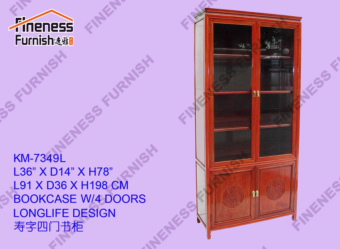 BOOKCASE W/4 DOORS LONGLIFE DESIGN