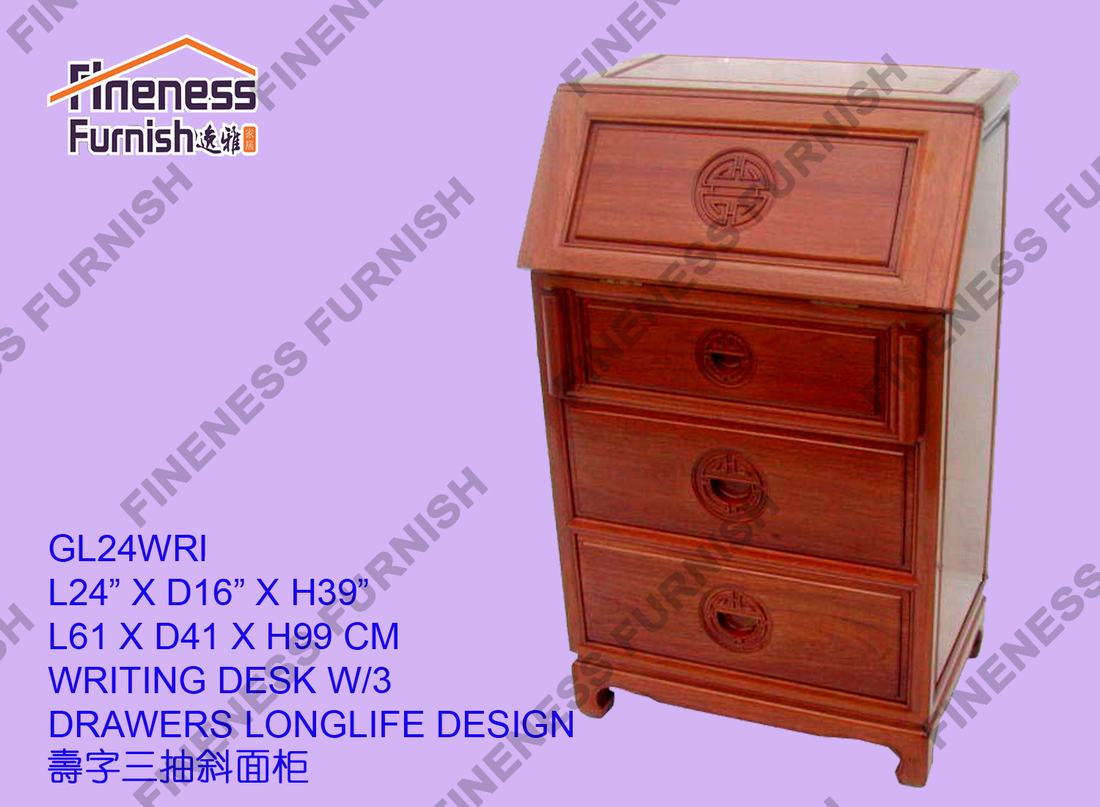 WRITING DESK W/3 DRAWERS LONGLIFE DESIGN