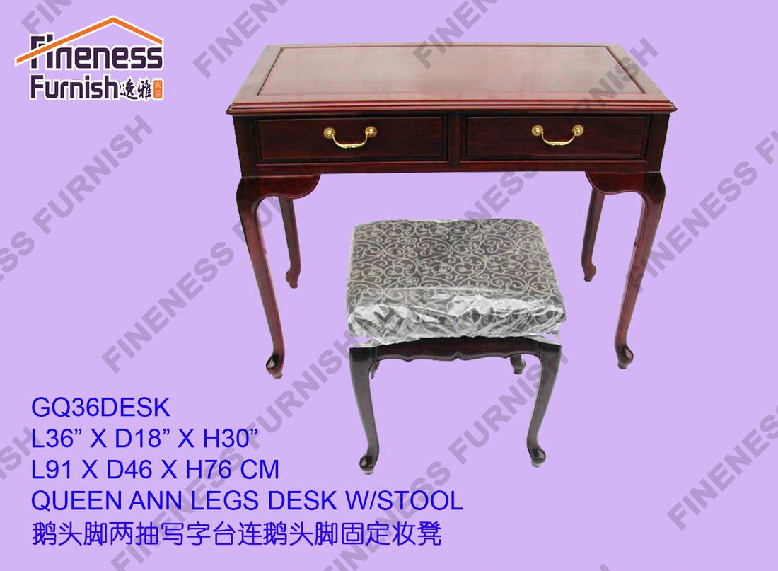QUEEN ANN LEGS DESK W/STOOL
