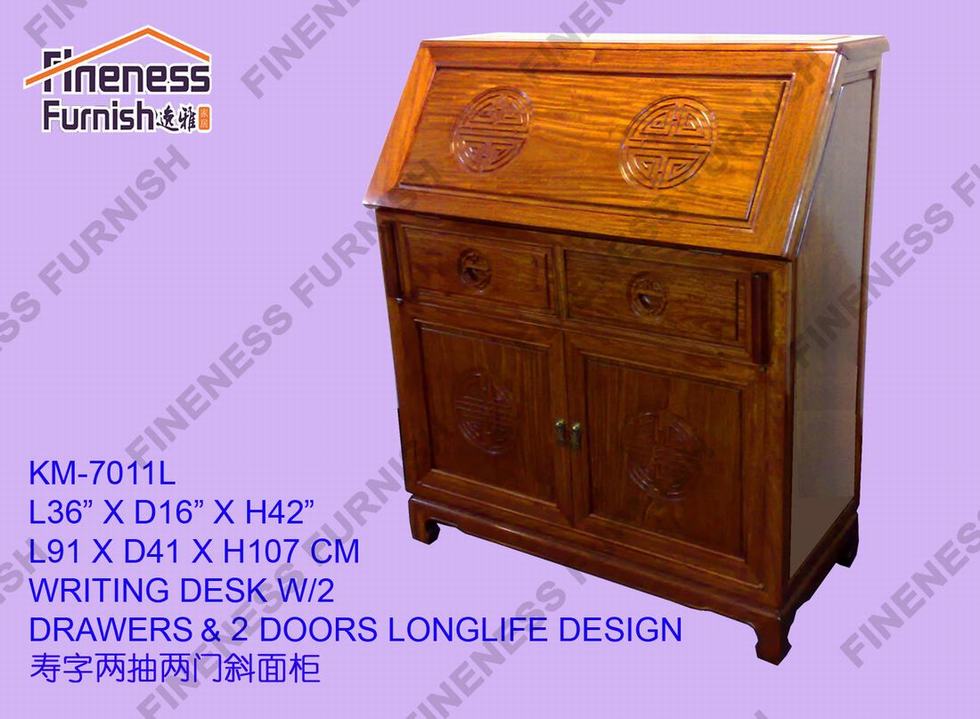 WRITING DESK W/2 DRAWERS & 2 DOORS LONGLIFE DESIGN