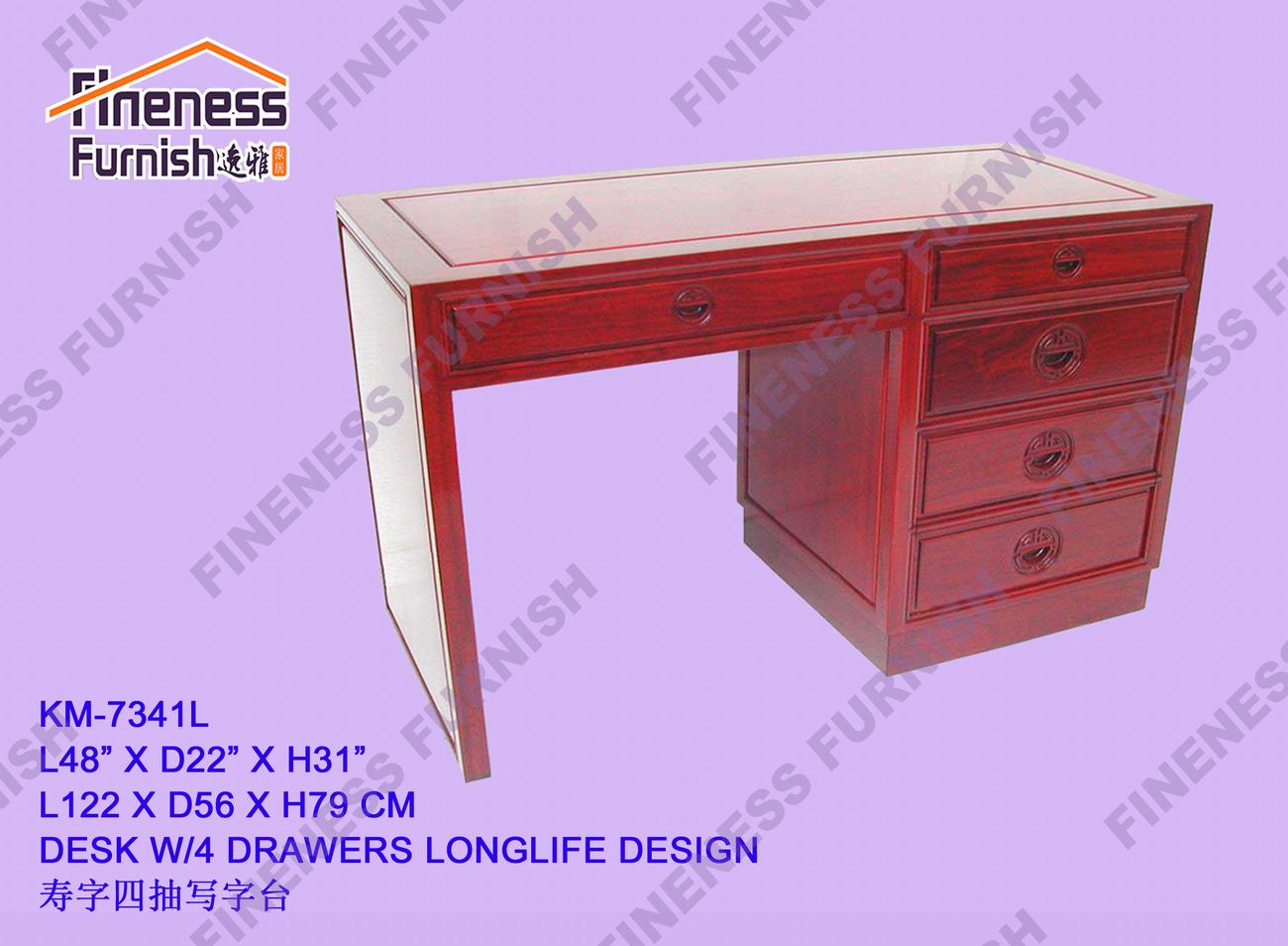 DESK W/4 DRAWERS LONGLIFE DESIGN