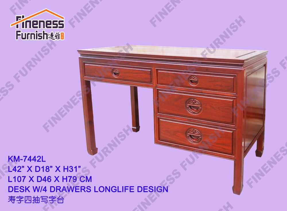 DESK W/4 DRAWERS LONGLIFE DESIGN