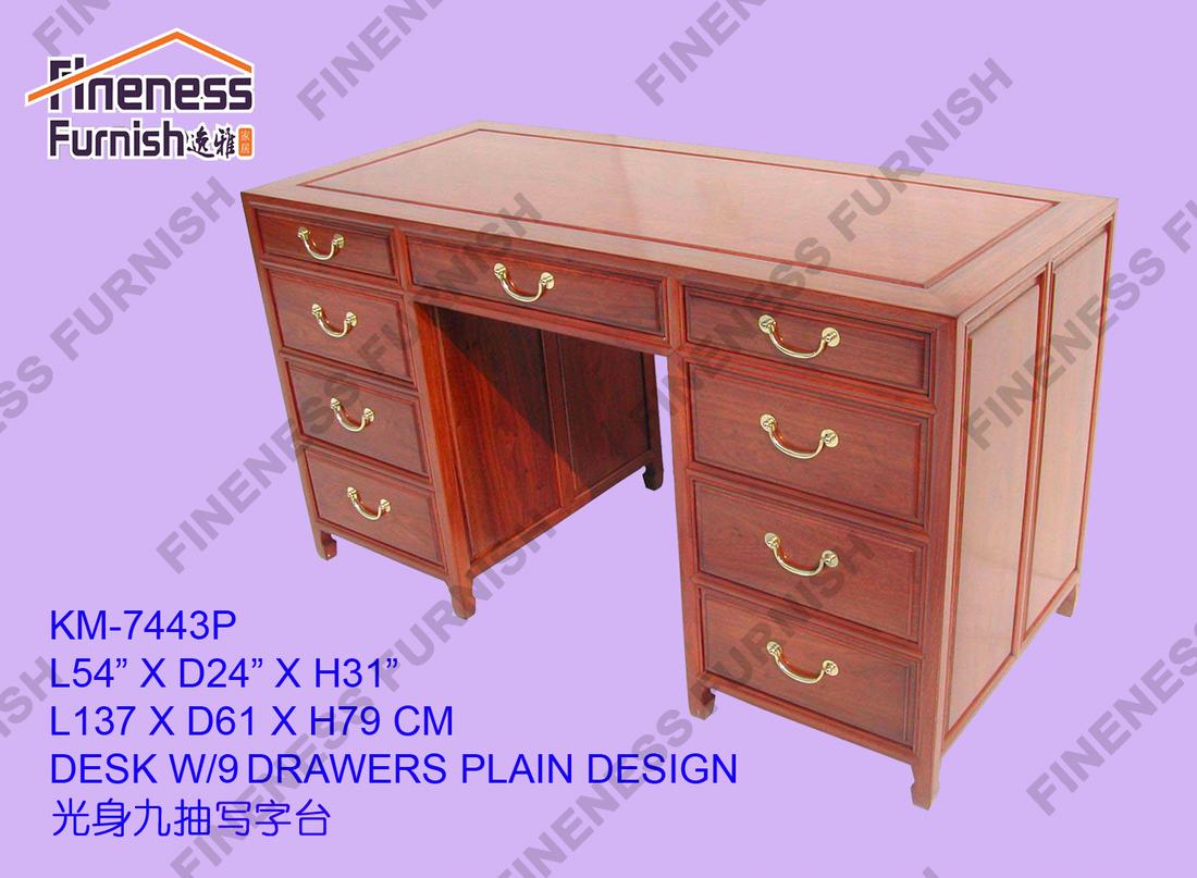 DESK W/9 DRAWERS PLAIN  DESIGN