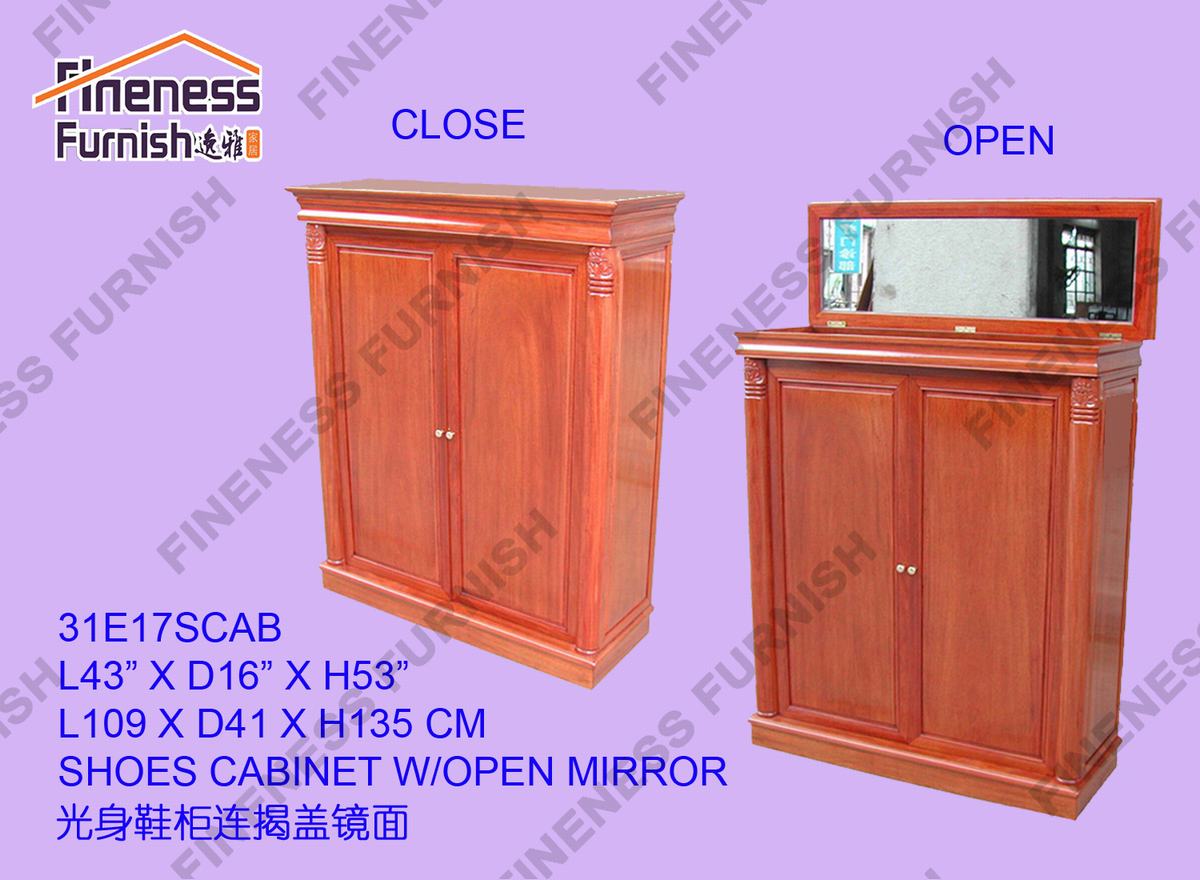 SHOES CABINET W/OPEN MIRROR