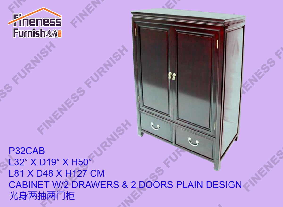 CABINET W/2 DRAWERS & 2 DOORS PLAIN DESIGN