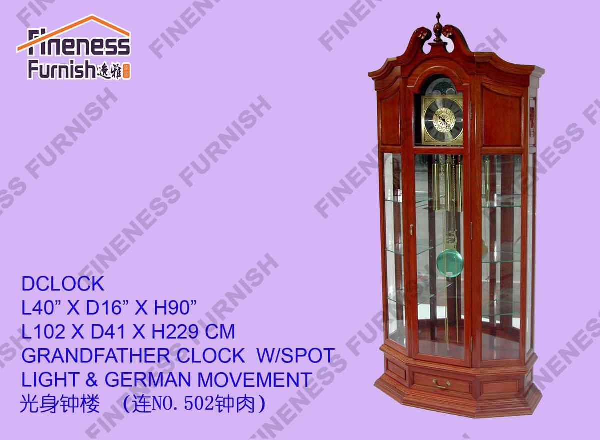 GRANDFATHER CLOCK W/SPOT LIGHT & GERMAN MOVEMENT