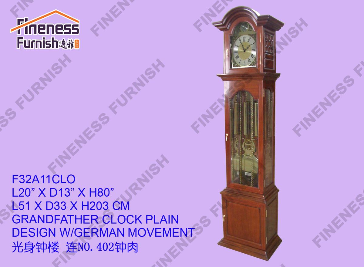 GRANDFATHER CLOCK PLAIN DESIGN W/GERMAN MOVEMENT