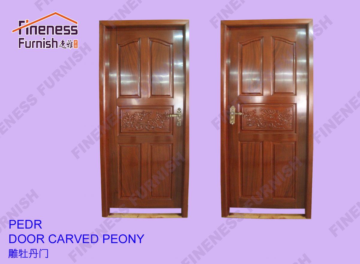 DOOR PEONY CARVED 