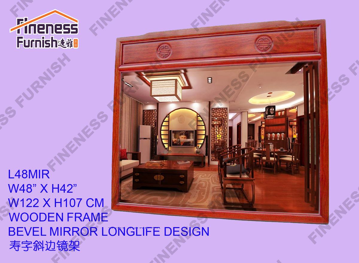 WOODEN FRAME BEVEL MIRROR LONGLIFE DESIGN