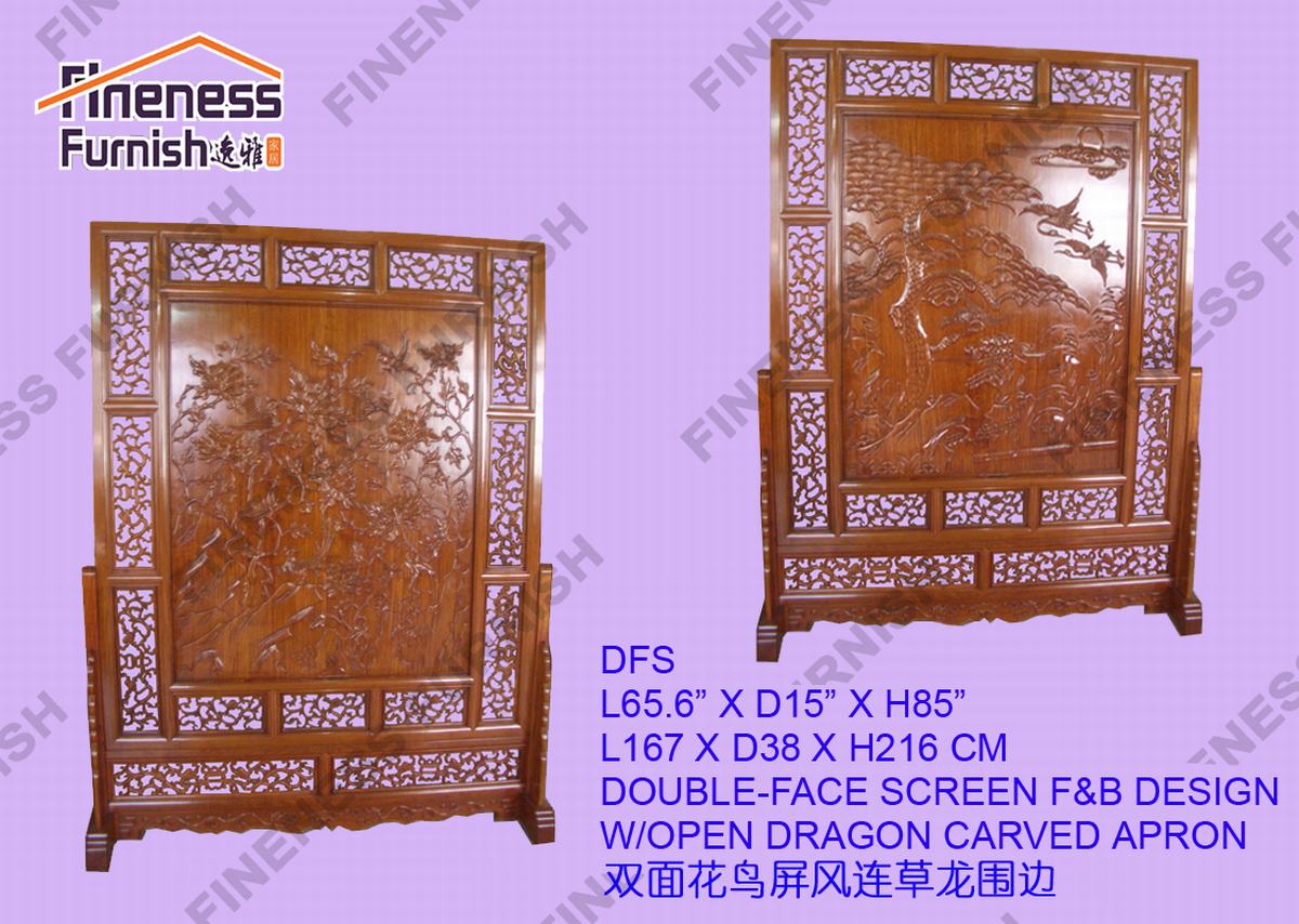 DOUBLE-FACE SCREEN F&B DESIGN W/OPEN DRAGON CARVED APRON