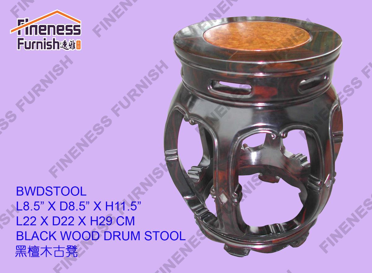 RED SANDALWOOD DRUM STOOL