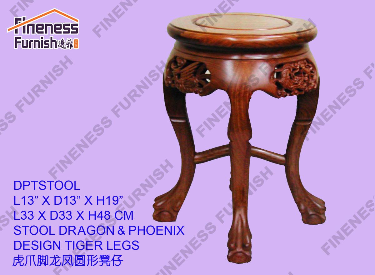 STOOL DRAGON & PHOENIX DESIGN TIGER LEGS